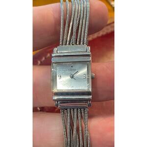 Women's 18mm Silver Tone Guess Watch, Multistring Bracelet Band